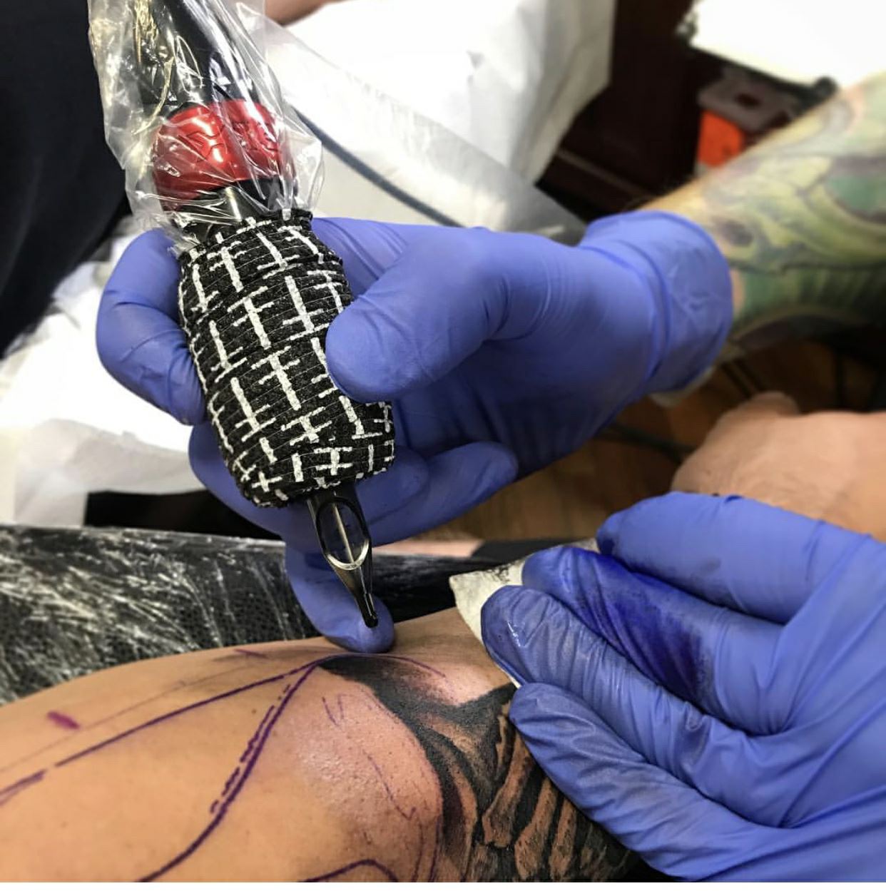 Bande d'auto-adhésif Bandage Tatoo Machine Grip Wrap Rape